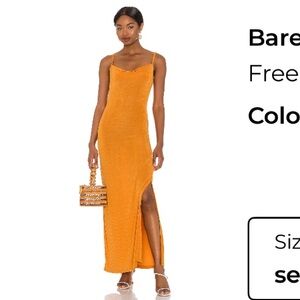 Free People One Shoulder Dress in Bronze